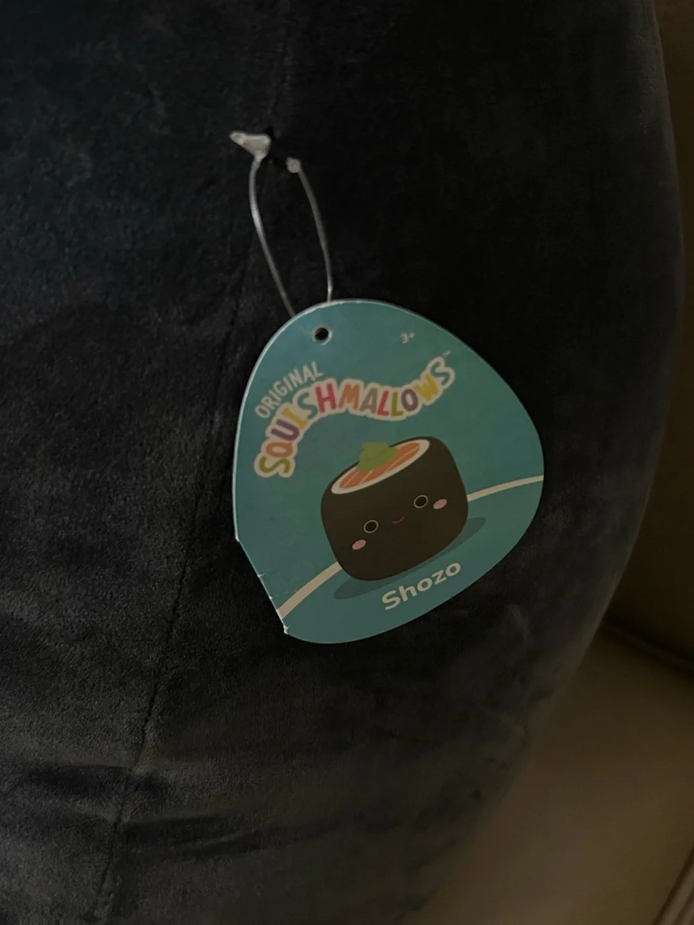 NWT Plush Black Sushi Roll Decorative Pillow Shozo - Cute Kawaii Accent